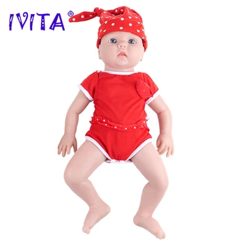 IVITA WG1581 49 cm 3.48 kg 100% Silikónový Reborn Bábiky Baby Nevyfarbené Realistické Dievča, Dieťa, Hračky pre Deti Vianočné Bábika Darček