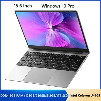 Intel Celeron J4105 Notebook 15.6 Palce 8GB RAM, 128 gb kapacitou 256 GB 512 gb diskom 1 TB diskom SSD Windows 10 Pro Notebook, Klávesnica Plnej Veľkosti Win10 Počítača