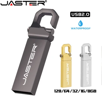 JASTER USB 2.0 Flash Drive 64 GB Kovovou Karabínou, Memory Stick 32 GB, 16 GB Voľného Vlastné logo, U Diskov s kapacitou 8 gb Business darček Čierne Pero jednotky