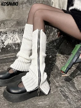 Japonský Jk Ohrievače Nôh Topánky, Ponožky Zips Stehna Punk Leg Warmers Boot Putá Teplejšie Lolita Pliesť Ponožky Trubice Pliesť Ponožky