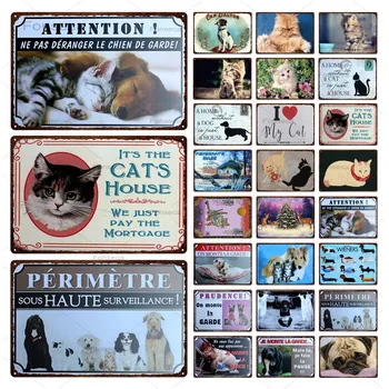 Je to Mačka Dom/i Love My Cat Kovov Cín Značky Retro Doska Domáce Dekorácie Pet Shop Wall Art Vintage Zvieratá Železa Maľovanie