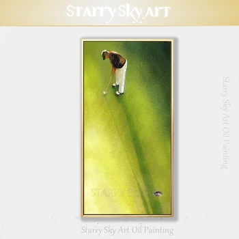 Jednoduchý Dizajn Umelec Ručne maľované Hrať Golf olejomaľba na Plátne Jednoducho Wall Art Golf Club Olej Maľovanie na Stenu, Dekorácie