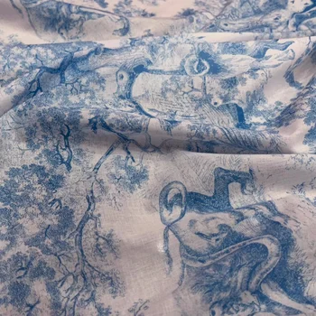 Jungle Zvierat Potlačené Bavlnené Tkaniny 145*50 cm DIY Textílie Letné Šaty Oblečenie Tenkej látky