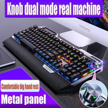 K100 Kovové Reality Mechanické Keyboardist Gombík Hry Zelenej Osi Káblové pripojenie USB Klávesnice a Myši Pc