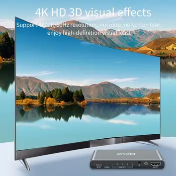 Kompatibilný s HDMI Video 5 Porty S Diaľkovým ovládaním 4k Hd 60hz Prenos Signálu Signál Konverzie Pre Tv Monitor, Projektor