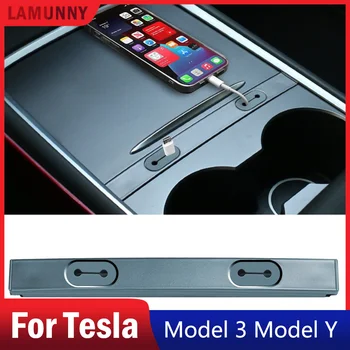 Konzoly, USB Kábel Organizátor pre Tesla Model Y Model 3 2021-2023 Príslušenstvo stredovej Konzoly Rozbočovač USB Nabíjací Kábel Stanice
