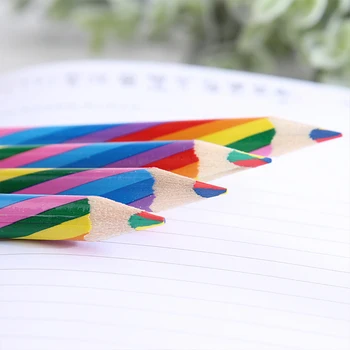 Kreatívne 12Pcs/Sada 4 Farieb Sústrediť Rainbow Ceruzka Študent Maľovanie Graffiti Farebné Viesť Deti Darčeky Školy Grafické efekty