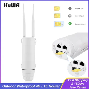 KuWfi 4G LTE Router Vonkajšie Nepremokavé 150Mbps Wireless Wifi Router Vysoké Otáčky Antény Modem so SIM Kartu, Slot Podpora 64 Užívateľov