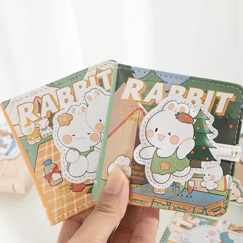 Kórea INY Mini Cartoon Notebook Album Fotografií Mini Králik Farebné Stránke PU Book Pocket Študent Domáce úlohy Dievča Srdce Malé Príručka