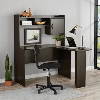 L-Tvaru Stôl s Hutch, Espresso nábytok mesa ordenador escritorio kancelársky stôl