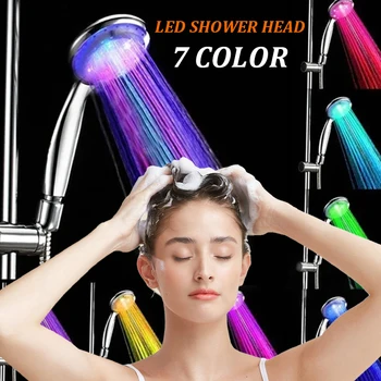 LED 7 Farieb Svetelného Sprcha Hlavy 5 Režimy pre Úsporu Vody, Sprcha Farba-Zmena Vysoký Tlak Romantický Kúpeľňa Accessorries Dekor