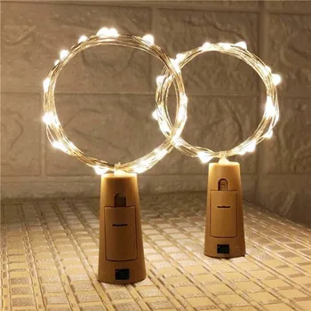 LED Pohár Vína Medený Drôt String Svetlo pre Svadobné Party Dekor Dovolenku Osvetlenie Korku v Tvare Fľaše Zátka Lampa Vianočný Dekor