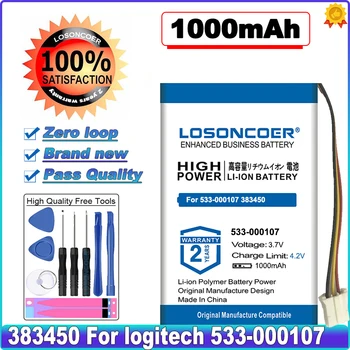 LOSONCOER 1000mAh 533-000107 Batérie pre Logitech S100 383450 Batérie