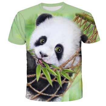 Letné Nové Módne Panda 3D Tlač T-Shirt Mužov a Ženy Móda-Krátke Rukávy Bežné Cartoon T-Shirt Harajuku Topy