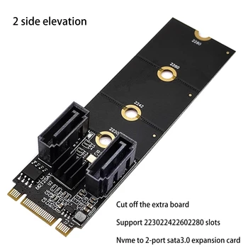 M2 Sata Adaptér 2 Porty Sata 3.0 na M. 2 NVME PCIe pre Tlačidlo M alebo pre Tlačidlo B SSD 6Gbps Adaptér Sata3 Rozširujúca Karta