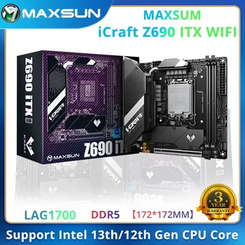 MAXSUN Mini Dosku MS-iCraft Z690 ITX WIFI DDR5 PCIe 4.0 SATA3.0 USB3.2 M. 2 Podpora LGA1700 DDR5 RGB Jadro (12600K/12700K)
