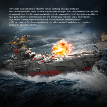 MOC Nové Vojenské vojnová loď Priestor Ucs Battleship Yamato Auta Cruiser Bojové Lode Displej Model Hračky pre Deti, Narodeniny, Vianoce, Darčeky