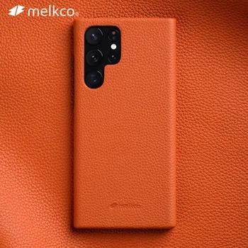 Melkco Premium Originálne Kožené puzdro Pre Samsung Galaxy S23 Ultra 23 Plus + 5G Prípadoch luxusné Módne Krava Business Kryt Telefónu