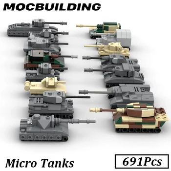 Micro Vojenské Ťažký Tank T28 T29 Model T10 Armáda Tanky Tiger II Zber Stavebné Bloky Auta Tehly Hračky pre Deti Darček