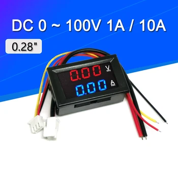 Mini Digitálny Voltmeter Ammeter DC 100V 10A Panel Amp Voltové Napätie Prúd Meter Tester Detektor 0.56