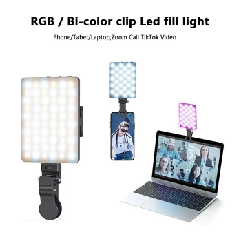 Mini-Klip-na Mobilný Telefón LED Svetlo Selfie Svetlo 2500K-9000K Stmievateľné W/ Batérie pre iPhone Samsung Huawei Xiao Smartphony
