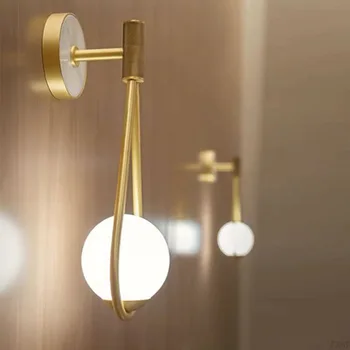 Moderné Nástenné Svietidlá Led Sklenenú Guľu Zlaté Osvetlenie Obývacej Spálne Posteli Kúpeľňa Dekorácie Nordic Železa Minimalistický Svetlá Sconce