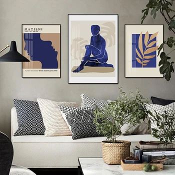 Moderné Obrázok Maľovanie, Abstraktné Maľby Plagát Klein Modrá Plagát, Riadok Estetiky, Matisse Fauvism Maľovanie Obývacia Izba Abstra
