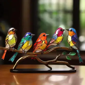 Moderné Sklenené Vták Ornament, pre Domáce Dekorácie, Kvet, Vták Prívesok Miniatúrne