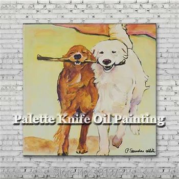 Moderné ručne maľované olejomaľba obývacou izbou, spálne ozdobu zvierat dog4