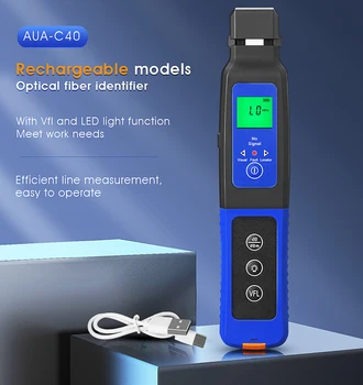 Nabíjateľná Optický Identifikátor Live Optických Identifikátor AUA-C40/AUA-40 s Postavený v 10mw a LED Vizuálne Poruchy Locator