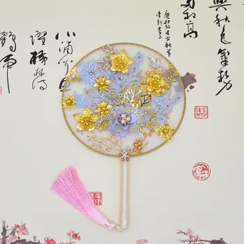 Nevesta skupiny fanúšikov Čínske svadobné ventilátor ruke kyticu fotografie rekvizity diy materiál balík