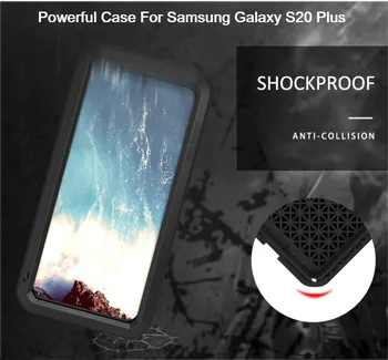 New Metal Telefón puzdro Pre Samsung Galaxy S20 Plus Shockproof Anti-Jeseň Kryt Telefónu Robustný Brnenie puzdro Pre Galaxy S20+
