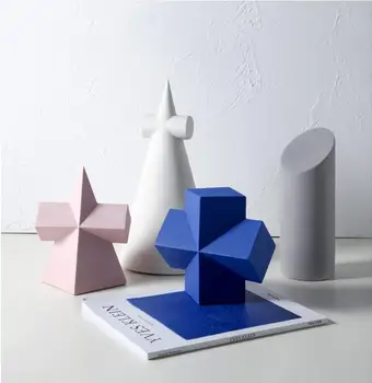 Nordic Geometrické Keramické Dekoračné Umenie Domov Obývaciu Izbu Model Izba Figúrky Remesiel Hotel Office Desktop Doplnky, Dekorácie