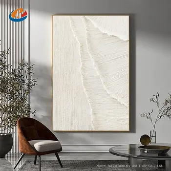 Nordic biele abstraktné stenu béžová 3D textúry maľovanie moderná obývacia izba abstraktnej maľbe minimalistické umenie