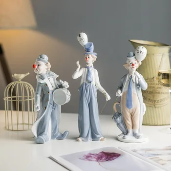 Nordic retro cirkus klaun ozdoby zábavná komédia keramické postavy domáce dekorácie kreatívne darčeky