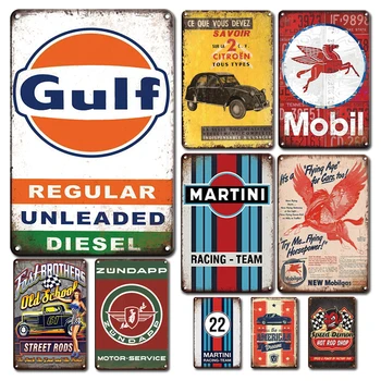 Nostalgické Retro Benzín Značky Plagát Kovov Cín Znamení Historických Vozidiel Nálepky Plechu Značky Rustikálny Muž Jaskyňa Domova Plakety