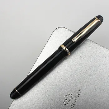 Nová farba JINHAO X350 Sérii Plniace Pero Extra Jemné 0.38 mm Nib Písanie Čierne zlato klip Ohnuté (Zakrivená) 1.0 mm nib