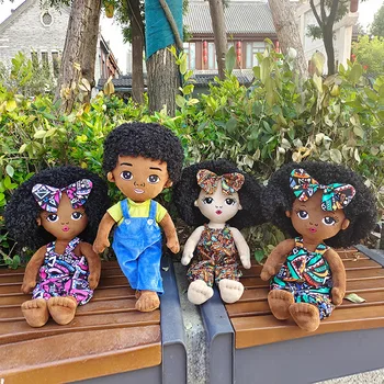 Nové Afro-na čele Čierny Chlapec Dievča Bábiku Havajské Doll Oblečenie pre Bábiku Prázdninový Darček pre Deti