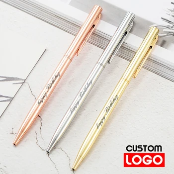 Nové Kovové Guľôčkové Pero Rose Gold Pero Vlastné Logo, Reklamné Guľôčkové Pero Písmom Vyryté Meno Reklamné Pero