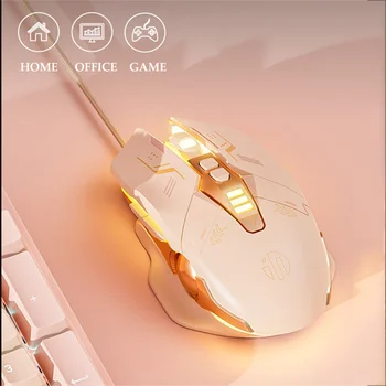Nové Podsvietený Káblové Gaming Mouse, USB, Optická RGB Ružová Myši, Ergonomický Hráč Dievča Myš Pre Notebook PC Desktop Počítač Office Darček