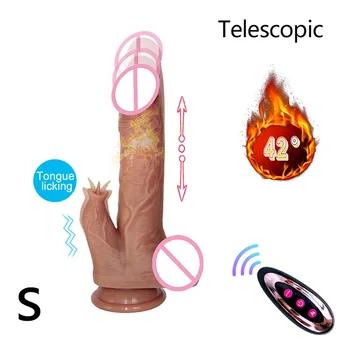 Nové Simulácie Penis Bezdrôtové Diaľkové Ovládanie, Teleskopická Swing Jazyk Lízanie Kúrenie, Multifunkčný Sexuálne Hračky, Hračky Pre Ženy