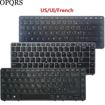 Nové US/UI/francúzsky FR AZERTY klávesnica PRE notebook HP EliteBook 840 G1 850 G1 čierna/strieborný rám