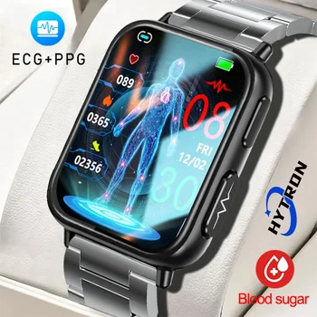 Nový EKG+PPG Smart Hodinky Mužov Dámske hladiny Glukózy v Krvi Monitor Krvného Tlaku Bluetooth Hovor, Vodotesný IP68 Fitness Hodinky pre APPLE