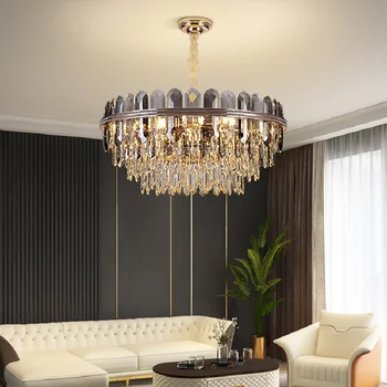 Nový Luxusný K9 krištáľový luster moderná obývacia izba hotel dekor osvetlenie LED lampy ostrov
