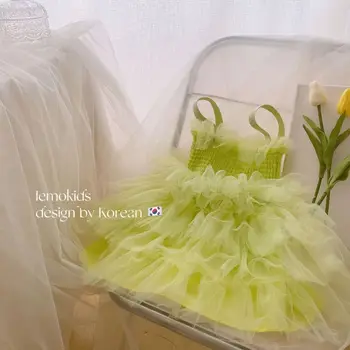 Oblečenie pre Dievčatá Šaty Oka A-line Koleno-dĺžka Sukne Princezná Šaty Letné Shaggy Sukne Víla motýlik