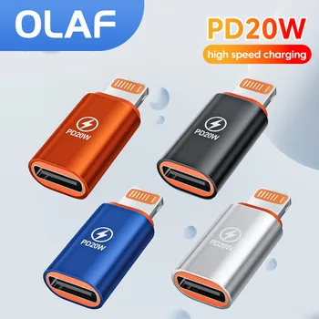 Olaf OTG 20W IOS Lightning Mužského Typu C Samica Konektor Pre iPhone 14 13 12 iPad Rýchlo PD Nabíjací Adaptér Konvertor