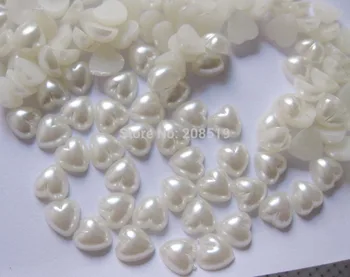 PNB0006 15 mm Srdca perlou tlačidlá 120pcs Flatback semi-tvar plastové zápisník príslušenstvo