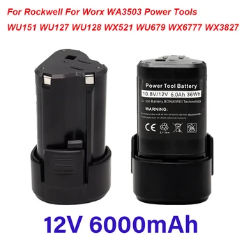 Para Worx WA3505 12V 6000 mAh Akku Li-Ion WA3553 WA3503 WA3505 WA3509 WX128 WX382 WX530 WX673 L50 substituição da bateria