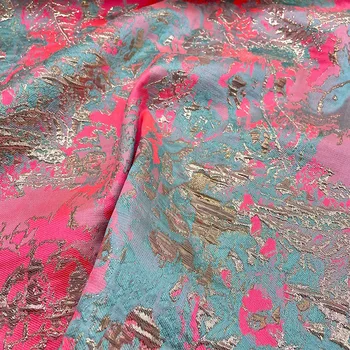 Plastický Žakárové Tkaniny Samoopaľovacie Zelené Ruže Dizajn Šijací Materiál Cheongsam Šaty, Odev, Textílie 150 cm Predáva Meter