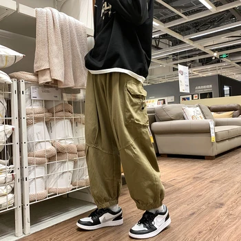 Plus Veľkosť Japonský Streetwear Nadrozmerná Cargo Nohavice Mužov Oblečenie Harajuku Príležitostných Bežcov Kórejský Hip Hop Neforemné Nohavice Muž